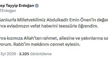 Erdoğan'dan Önen'in Kızı İçin Taziye