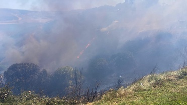 Bandırma Levent Mahallesi'ndeki sarp arazide çıkan yangın, helikopterli müdahaleyle söndürüldü