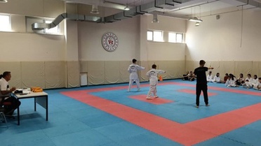 Eskişehir Çocuk Evleri'nde Muhammed Ali kuşak sınavını geçerek Sarı-Yeşil Kuşak aldı