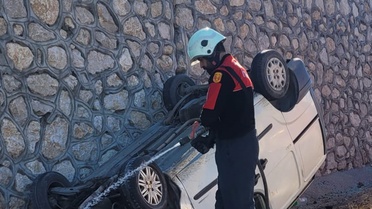 Çorum Bayat'ta takla atan araçta 4'ü çocuk 6 kişi yaralandı
