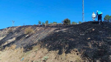 Diyarbakır Ergani'deki anız yangınında 100 dönüm alan kül oldu