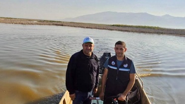 Afyonkarahisar'da su ürünleri denetimleri Karamık Gölü'nde sürüyor