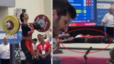 Ağırlığı kaldırdıktan saniyeler sonra yere yığıldı! Salonda korku dolu anlar