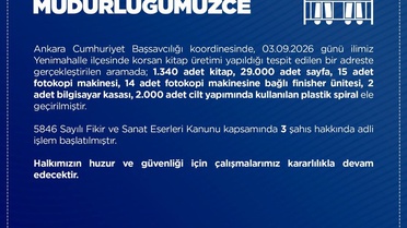 Ankara'da korsan kitap operasyonunda bin 340 kitap ele geçirildi