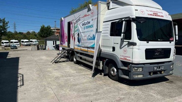 Bartın OSB'de çalışanlara gezici sağlık tırıyla kanser taraması yapılıyor