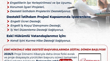 Engelli ve eski hükümlülere hibe desteği başvuruları başladı; işte son tarih