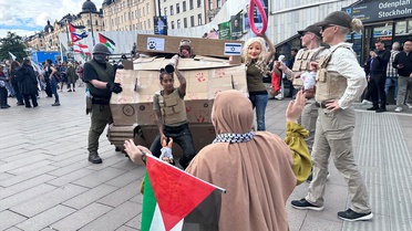 Stockholm'de Gazze protestosunda İsrail yanlısı kadın gözaltına alındı