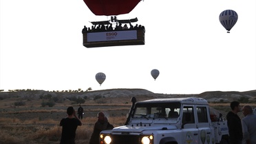 Kapadokya'da kanser farkındalığı için balonlu uçuş yapıldı