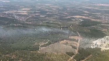 Manisa Soma'da orman yangınına havadan ve karadan müdahale sürüyor