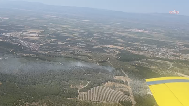 Manisa Soma'da orman yangını havadan ve karadan müdahaleyle kontrol altına alındı