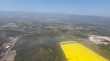 Soma'da orman yangınına 6 uçak ve 6 helikopterle müdahale sürüyor