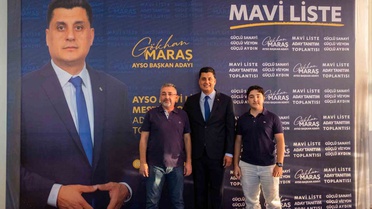 AYSO Başkanı Gökhan Maraş Mavi Liste ile yeniden aday, iş insanı Özalp de destek verdi