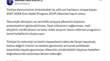 Bakan Kacır, 2027-2029 OVP ile katma değerli üretim ve rekabet gücünü artıracaklarını söyledi
