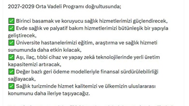 Bakan Memişoğlu'ndan OVP Sağlık Vurgusu
