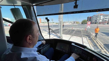 Konya'da Tramvay Hattı Test Sürüşü Yapıldı