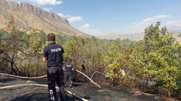 Hakkari Derecik'te ormanlık alanda çıkan yangın 2 saatte söndürüldü