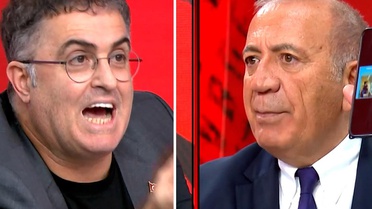 Canlı yayında birbirine girdiler! Bir anda ayağa fırladı