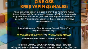 Çine OSB kreş projesinde ihale süreci başladı, kadınların çocukları güvende olacak