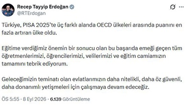 Cumhurbaşkanı Erdoğan'dan 'PISA 2025' açıklaması