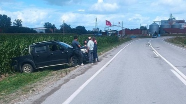 Samsun Bafra'da otomobille kamyonet çarpıştı, Meral S. yaralandı hastaneye kaldırıldı
