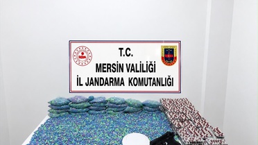 Mersin Erdemli'de operasyonda 64 bin 175 uyuşturucu hap ele geçirildi