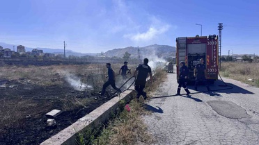 Kayseri Kocasinan'da çıkan ot yangınında 6 dönüm alan kül oldu