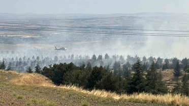 Ankara Gölbaşı'ndaki orman yangınına 10 su tankeri ve helikopterle müdahale sürüyor