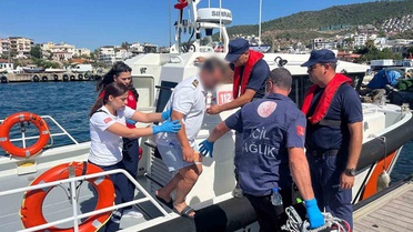 Muğla Milas açıklarında ticari yatta rahatsızlanan vatandaş Sahil Güvenlik'çe tahliye edildi