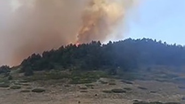 Ankara Kızılcahamam ile Çankırı Çerkeş sınırındaki ormanlık alanda yangın başladı