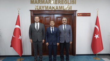 Marmaraereğlisi Kaymakamı Kızıltoprak'a iki il müdüründen ziyaret