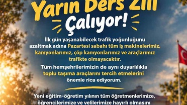 Talas'ta okulun ilk günü belediye araçları trafiğe çıkmayacak