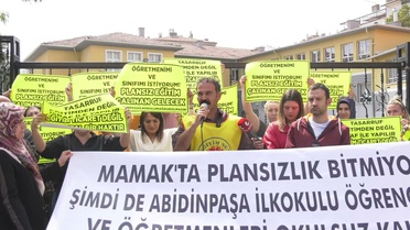 Abidinpaşa İlkokulu'nun boşaltılmasına Eğitim Sen ve velilerden tepki yağdı