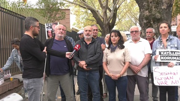 EMEP'li Karaca Adalet Bakanlığı önünde ailelere destek verdi, 'adalet' çağrısı yaptı