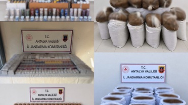 Antalya'da kaçak tütün operasyonunda 1 ton 150 kilogram kıyılmış tütün ele geçirildi