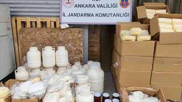 Ankara'da sahte gıda operasyonunda 838 kilogram süt ürünü ele geçirildi