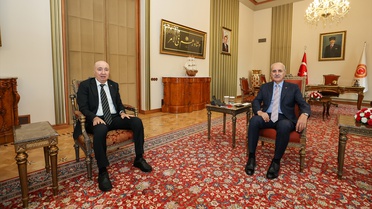 TBMM Başkanı Kurtulmuş, 15 Temmuz Gazisi Turgut Aslan'ı makamında kabul etti