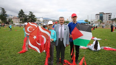 Tokat'ta uçurtmalar Gazzeli çocuklar için gökyüzüne bırakıldı