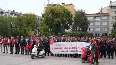 Erzurum’da Gaziler günü dolayısıyla kortej yürüyüşü
