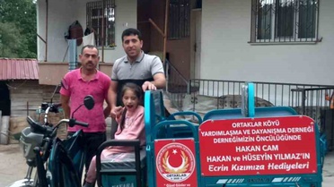 Samsun Havza'da engelli çocuğa hayırseverlerden elektrikli araç desteği