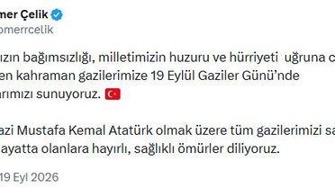 AK Partili Ömer Çelik, 19 Eylül Gaziler Günü mesajında gazilere şükran sundu
