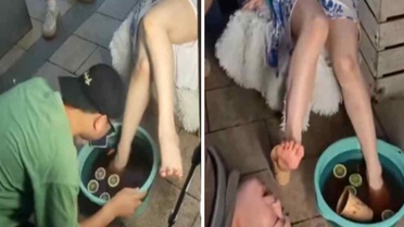 Çin'i karıştıran stant! Modellerin ayaklarını soktuğu içecek 364 liraya satıldı