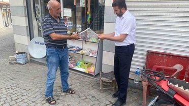 Diyarbakır Çermik'te İlçe Müftüsü Kızılarslan Ahilik Haftası'nda esnafa kazanç diledi