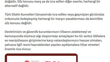 DMM, Harp Okulu marşının yarışmayla belirlendiğini, TSK'da yasak olmadığını açıkladı
