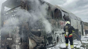 Samsun'da yolcu otobüsünde çıkan yangında 16 kişi tahliye edilerek kurtarıldı