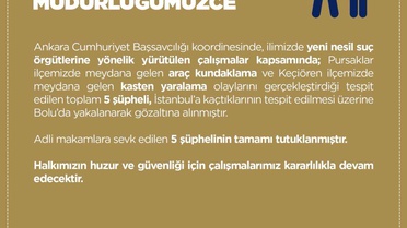 Yeni nesil suç örgütü operasyonunda 5 şüpheli Bolu'da yakalanıp tutuklandı
