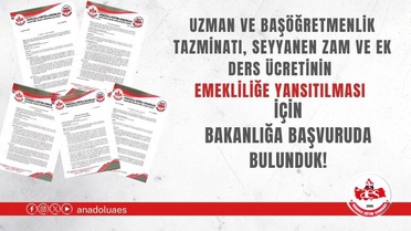 Anadolu Eğitim Sendikası, emeklilikte kesilen ek ders ve tazminat için başvurdu