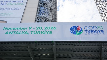 Cumhurbaşkanı Erdoğan'ın yer aldığı COP31 tanıtım afişleri Türkevi'ne asıldı