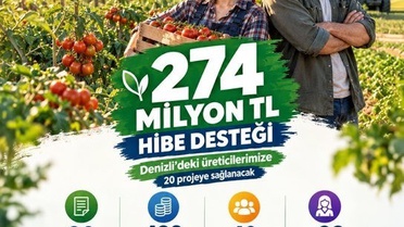 KKYP 2026'da Denizli'ye 20 proje için 274 milyon TL rekor hibe ayrıldı