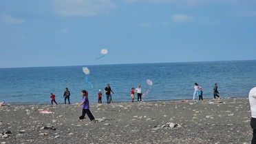 Zonguldak Kozlu'da uçurtmalar Filistinli çocuklar için gökyüzüne yükseldi