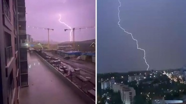 Ankara'da gök gürültülü sağanak trafiği aksattı, şimşekler cep telefonuyla kaydedildi